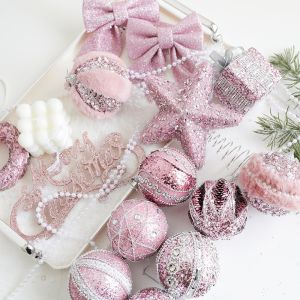 Pink Foam Ball Christmas Tree Pendant Decoration
