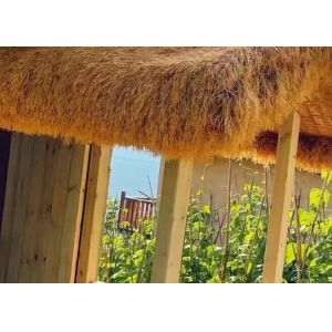 Landscaping Synthetic Thatch Roof With High Softness Flame Retardant Artificial