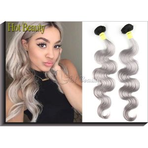 Grey 26 Inch 5A Virgin Brazilian Hair Body Wave Human Hair For Braiding