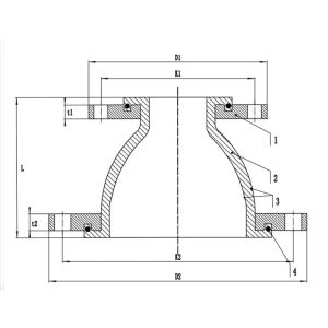 Chemical Pipeline Concentric Reducer Rubber Expansion Joint With Different Paths