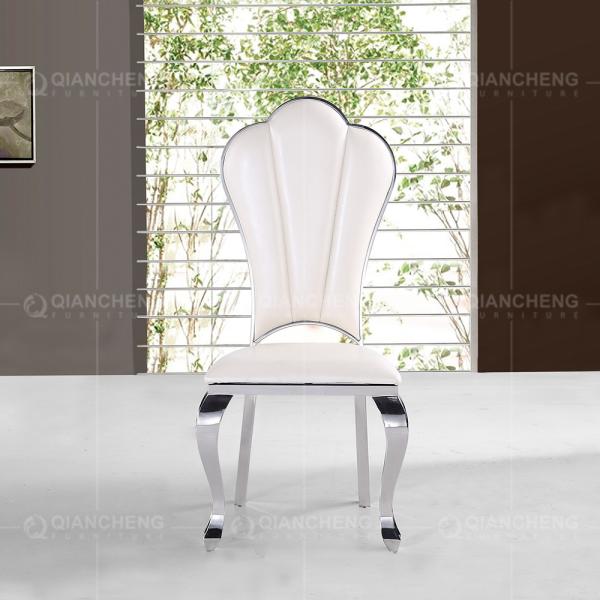 Durable 0.12m3 Leather Restaurant Chair 52x51x110cm Stainless Steel Dining Chairs