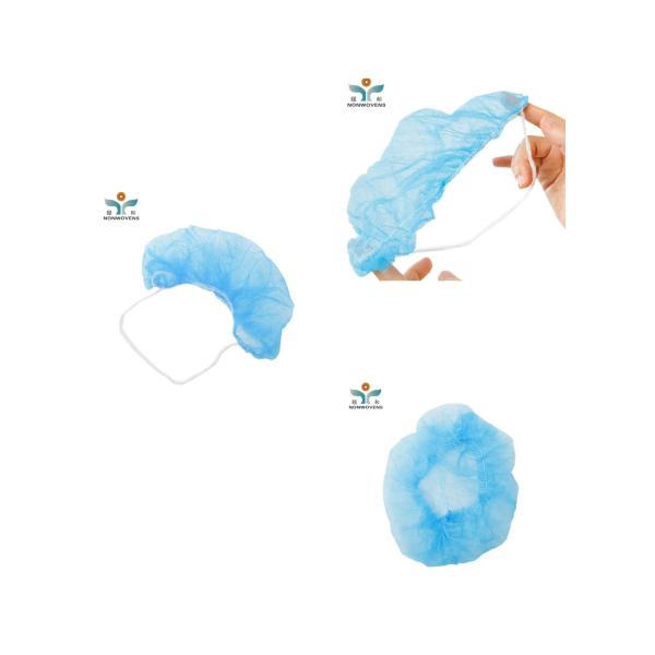 Customized Color Disposable Hair Net Cap Elastic Surgical Non Woven PP Bouffant Clip Cap