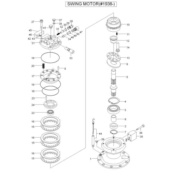 R210-7 R225-7/9 SK200-8 M5X130 Excavator Swing Motor Parts 31N6-10210