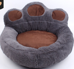 Plush Warm Soft Plush Bear Paw Shape Pink Grey Coffee Pet Bed Cushion Sofa