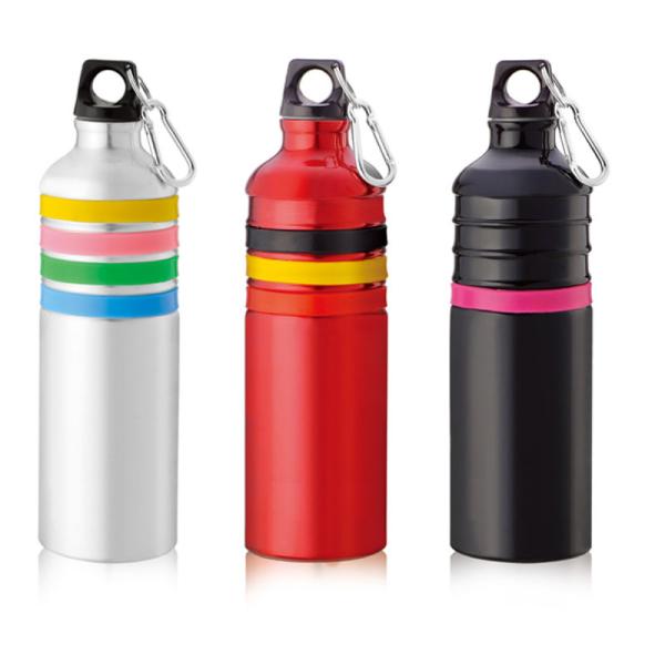 Buy 750ml aluminum sports water bottle with carabiner outdoors at wholesale prices