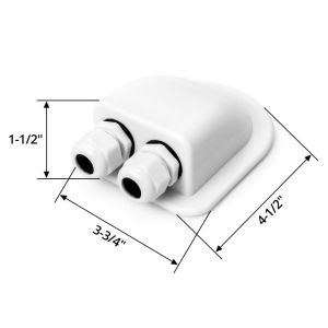 White ABS Solar Cable Entry Box with 6mm to 12mm Cable Gland for Flat Surface PV