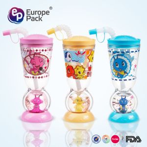 China Cartoon Chirdren drinking cup with straw on sale