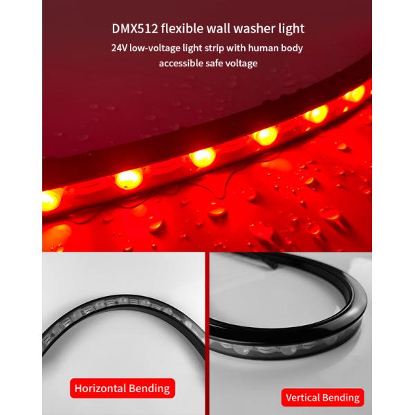 Silicon Flex LED Wall Washer DC24V DMX512 Dimmable RGBW LED Wall Washer Lights Outdoor IP68