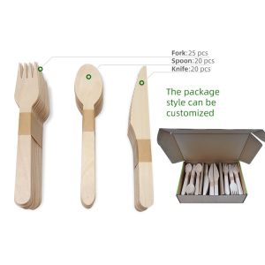 Custom Size Compostable Wooden Cutlery Disposable Wood 140mm Knife