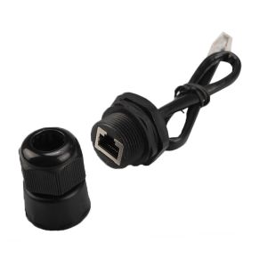 Female To Male RJ45 Network Cable With Waterproof Sets Panel Mount