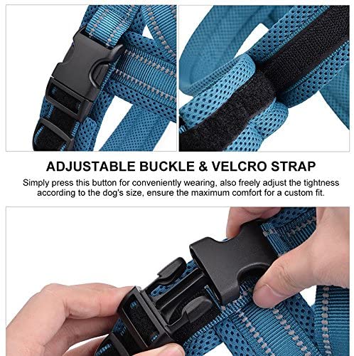 Padded 17.5 Inches No Pull 3M Reflective Nylon Dog Harness