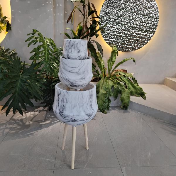 Charming Round Fiber Clay Planter For Home Garden Patio Cottage Indoor