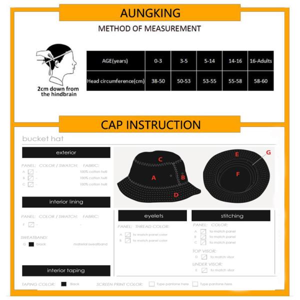 Good quality polyester/nylon outdoor hiking hat embroidery logo bucket hat with string