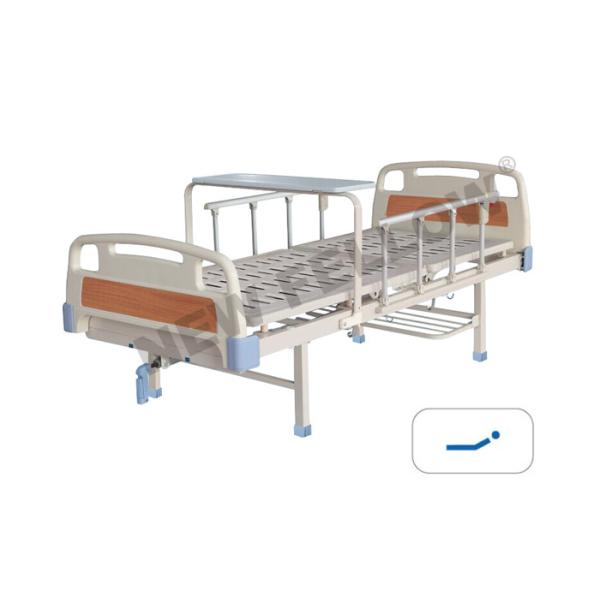 Buy Manual Single - Crank Medical Hospital Bed With wheels / Overbed Table at wholesale prices