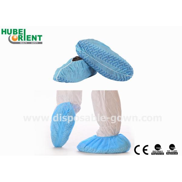 Buy Single Use Waterproof Nonwoven Shoe Covers With Non Slip Stripes at wholesale prices