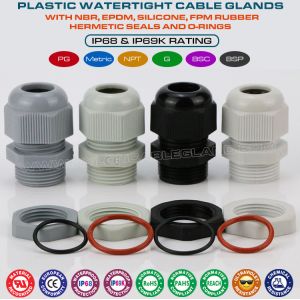 Plastic Metric Cable Gland, IP68 Watertight Cable Seal Joint Connector M20 (6
