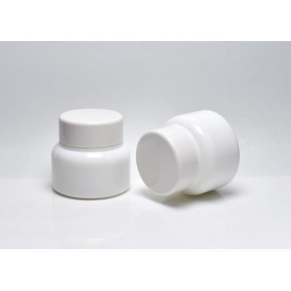 JG-TZ50, 50ml boston round opal white glass cosmetic jars, glass primary