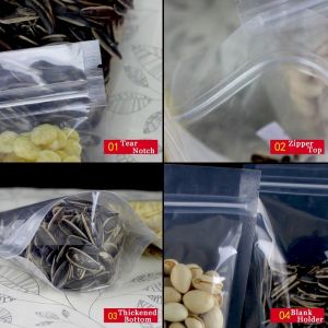 Resealable k Doypack Stand Up Pouch Clear Transparent Plastic Packaging Bag With