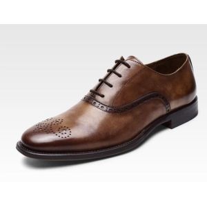 Lace Up Men Brogue Shoes Low Luxury Heel Dress Shoes With 37 - 48 Size