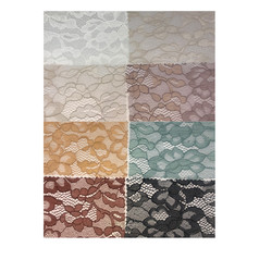 Yellow Lilac Flowers Embroidered Mesh Lace Fabric 150cm width