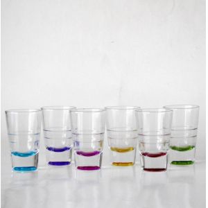 Handpainted Rainbowl Bottom Crystal Shot Glasses For Pub