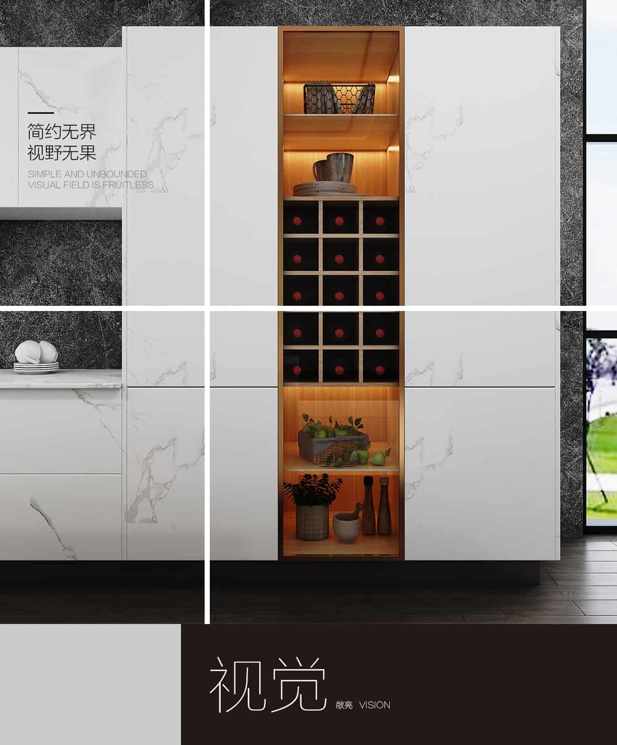 Integrated 316L PVD Stainless Steel Kitchen Cabinet Island Furniture