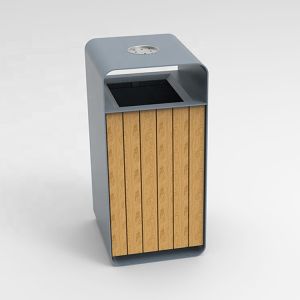 ISO14001 Approved Public 45L Wood Trash Container