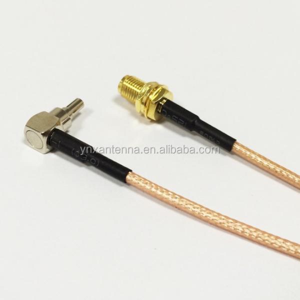 6inch RG316 Coaxial Jumper Cable F Female to CRC9 Male Right Angle RF Adapter Connector