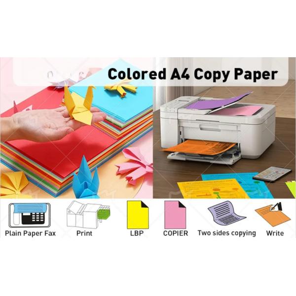 70-400GSM 100% Virgin Wood Pulp Paper Color Paper Color Board Office Stationery Educational Material