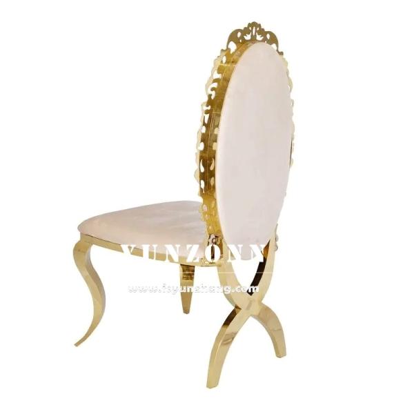 Fancy Acrylic Sunflower Back Gold Home Dining Chair Stacking Stainless Steel Wedding Chair for Hotel Banquet Party Used