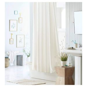 White Wholesale PEVA Plastic Waterproof Thick Bathroom Shower Curtains With