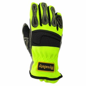 High Visible Glass Fiber Rescue Extrication Gloves Elasticized Turtleneck Cuff
