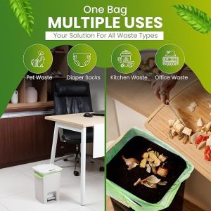 Eco-Friendly Boxed Compostable Tie handle Trash Bags