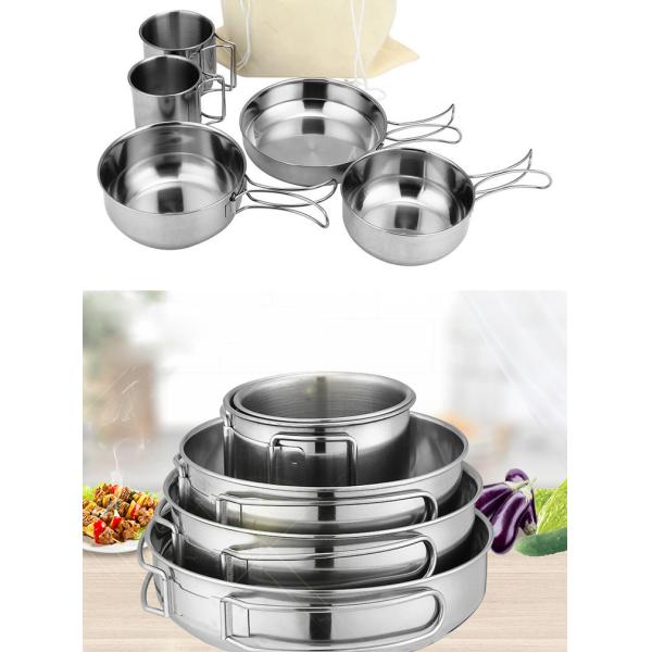 Lightweight Outdoor Cookware Set Nonstick For Family Hiking