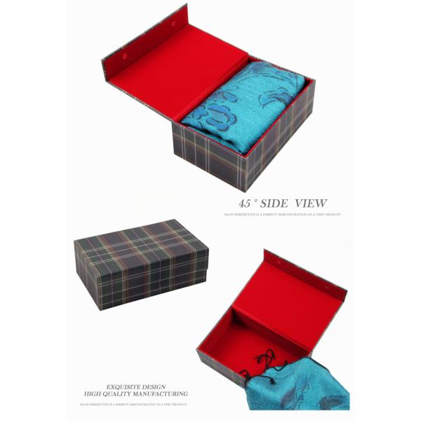 Custom Luxury Scarf Gift Box Packaging / Silk Scarf Box With Magnetic