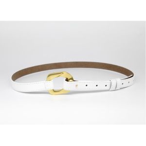 White 18mm Womens Fashion Leather Belts Alloy Buckle