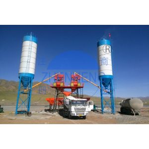 HZS50 Concrete Batching Plant With 3800mm Discharging Height, Cement Batching