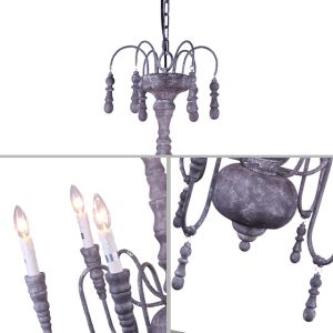 Antique Rusty Iron Weathered Wood Industrial Pendant Light (WH-CI-19)