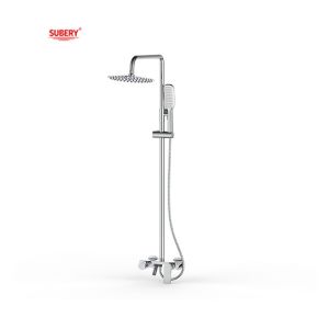 Matt Black Brass Bath Shower Faucets Thermostatic Temperature Adjustable