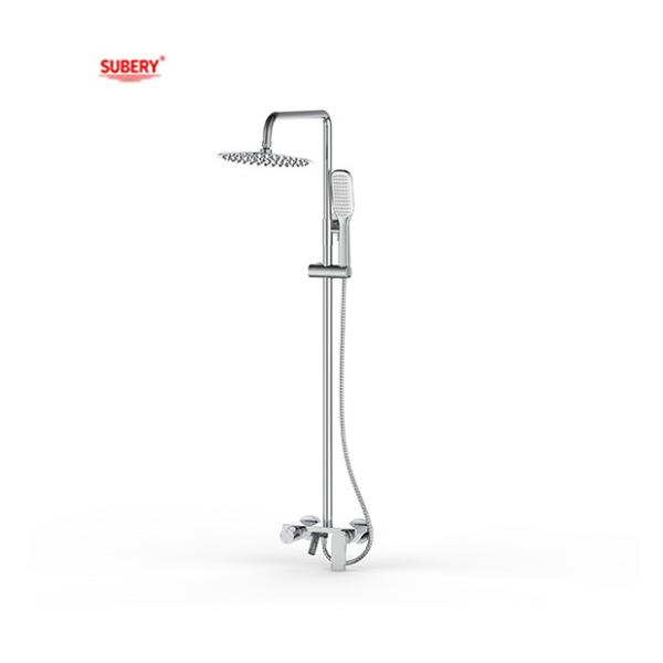 Buy Matt Black Brass Bath Shower Faucets Thermostatic Temperature Adjustable at wholesale prices