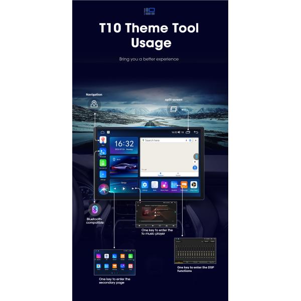 Universal Year 13" 2 Din Car Radio 1920*1200P QLED Built-in CarPlay Multimedia Stereo