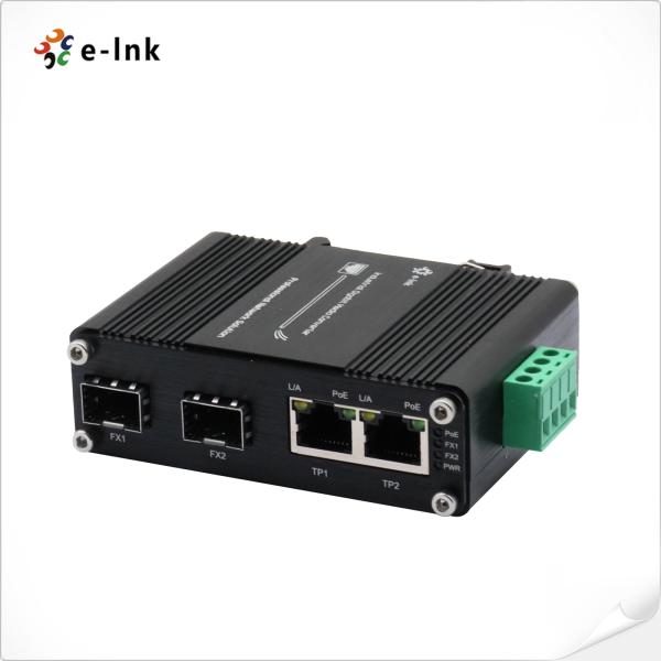 SFP 2 Ports Ruggedized Gigabit Industrial POE Switch 48 Volt -12 Volt