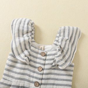 Summer newborn baby toddler girls clothing rompers pants sleeveless ruffle
