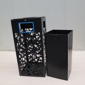 Carved Pattern Sunproof Dia 400mm Steel Outdoor Garbage Cans