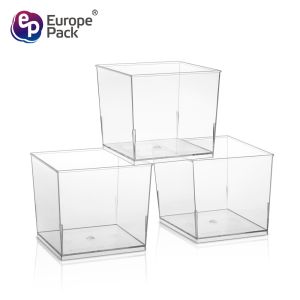 China Manufacturer custom printed square clear mini smoothie yoghurt dessert