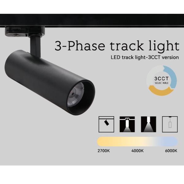 15W 220V Dimmable Track Light 3CCT Switchable Single Spotlight Black 3 Phase