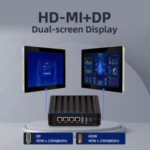 Intel N100 4 LAN Dual COM Industrial Mini Fanless PC With WIFI DDR4 16G RAM