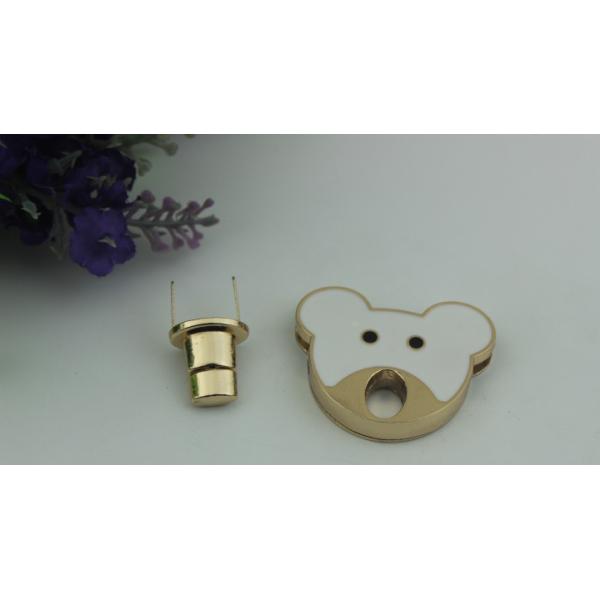 Hot production zinc alloy drip glue craft cute black & white bear decorative metal purse twist lock