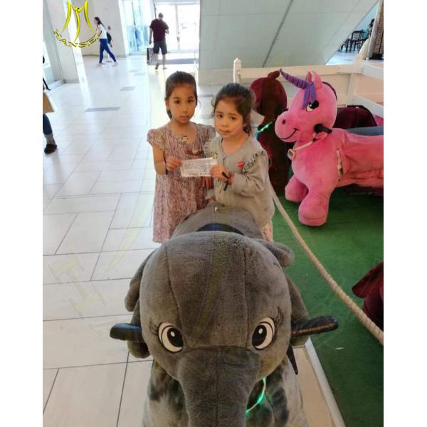 Buy Hansel entertainment play equipment kids plush coin operated dragon ride at wholesale prices