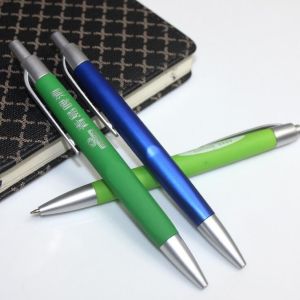 New style matt color barrel plastic pen with grip logo pen